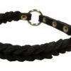 Bellepet Fettleder-Halsband "Braidy" Geflochten Mit Zugstop - Chrom