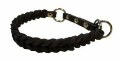 Bellepet Fettleder-Halsband "Braidy" Geflochten Mit Zugstop - Chrom