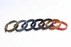 Bellepet Fettleder-Halsband "Pure Basic" - Messing