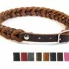 Bellepet Fettleder-Halsband Geflochten "Braidy" Mit Schnalle - Chrom -Angebote Hundeleinen Store Bellepet Hundehalsband Braidy Fettleder 1280x1280