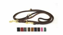 Bellepet Fettleder Verlängerungsleine 3m 3-fach Verst. - Messing