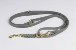 Bellepet Fettleder Verlängerungsleine / Polizeileine 2,40m 3-fach Verst. - Messing -Angebote Hundeleinen Store Fettleder Verlaengerungsleine messing grau 1280x1280 1