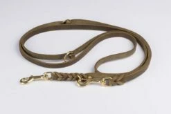 Bellepet Fettleder Verlängerungsleine / Polizeileine 2,40m 3-fach Verst. - Messing -Angebote Hundeleinen Store Fettleder Verlaengerungsleine messing oliv 1280x1280 1