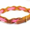 Bellepet Halsband "Braidy Farbrausch" Messing Mit Cognacfarbenem Leder