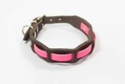 Bellepet Halsband "Pure Farbrausch" Chrom Mit Dunkelbraunem Leder